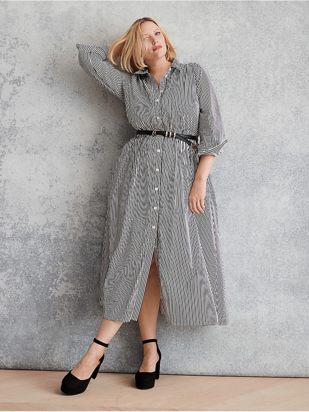 Brand new with tags Long-Sleeve Striped Shirt Dress